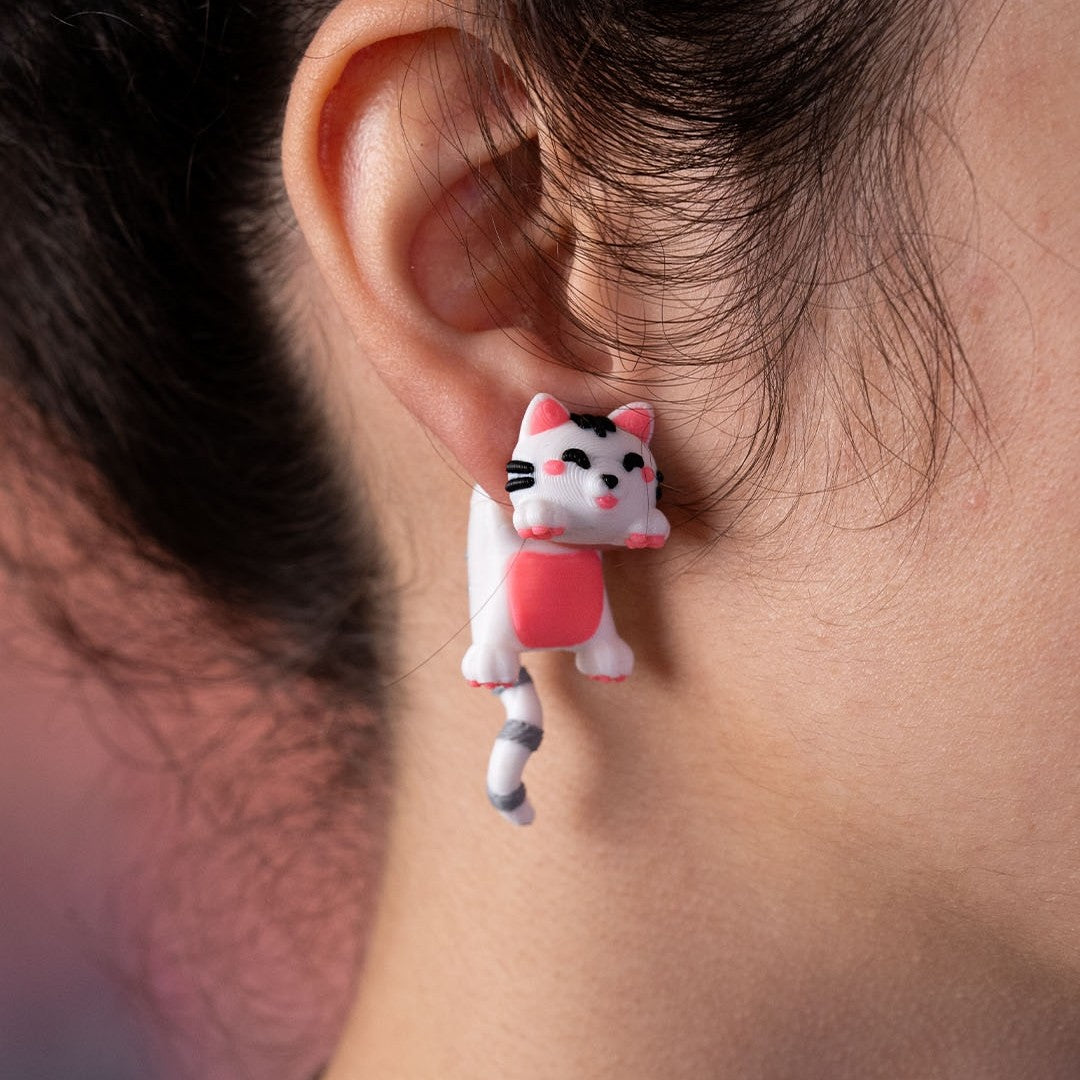 Purr-ced-ear Cat Earrings