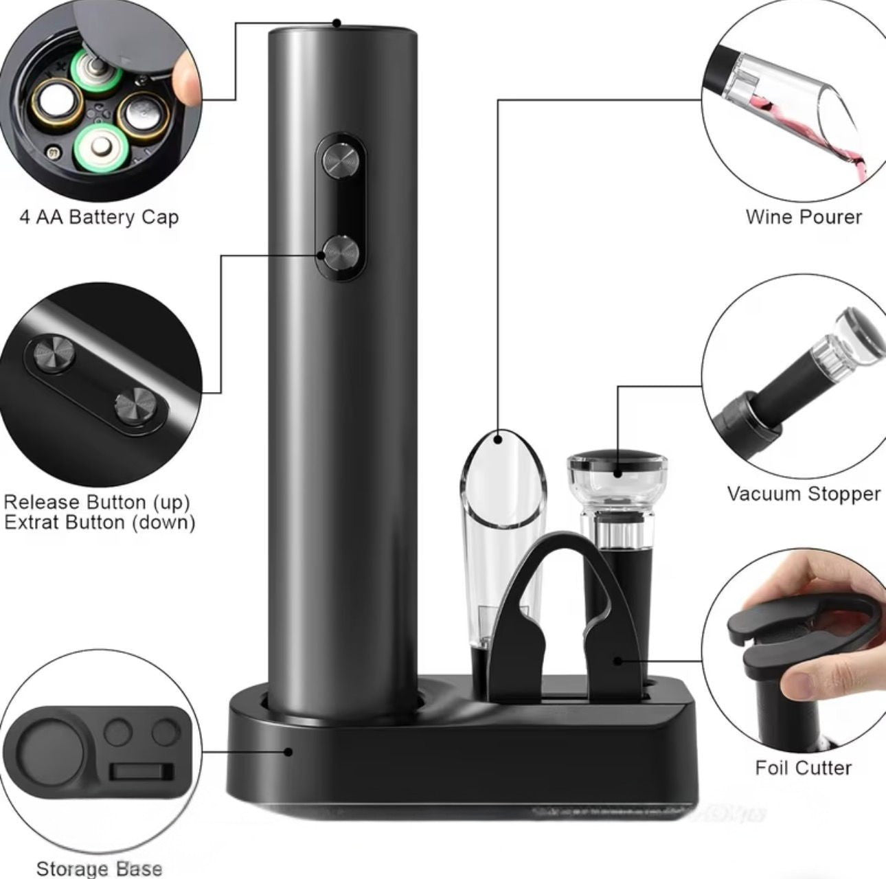 Cliton Electric Wine Opener Set