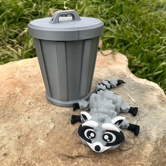 Flexi Racoon & Trash Can