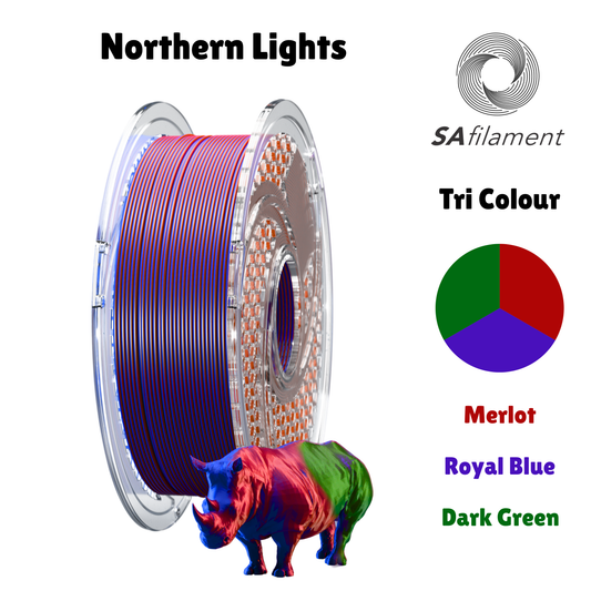 SAFilament – Tri Silk PLA – Northern Lights – 750g – 1.75mm